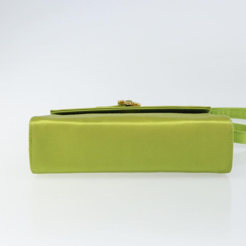 Salvatore Ferragamo Shoulder Bag Satin Green Auth 161011 - Picture 5 of 16